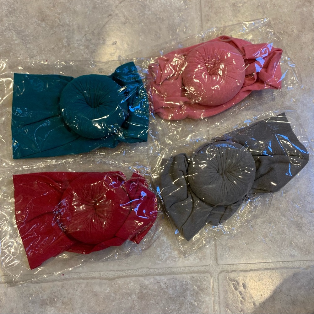 FREE WITH PURCHASE 4 Knotted Nylon Headbands for Baby Girl